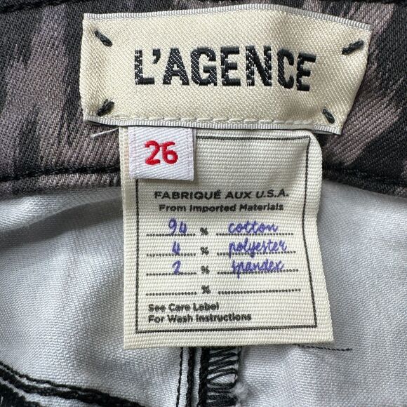 L'Agence Marguerite Leopard Print Ankle Midrise Cropped Pants Women's 26 NWOT - Picture 3 of 11